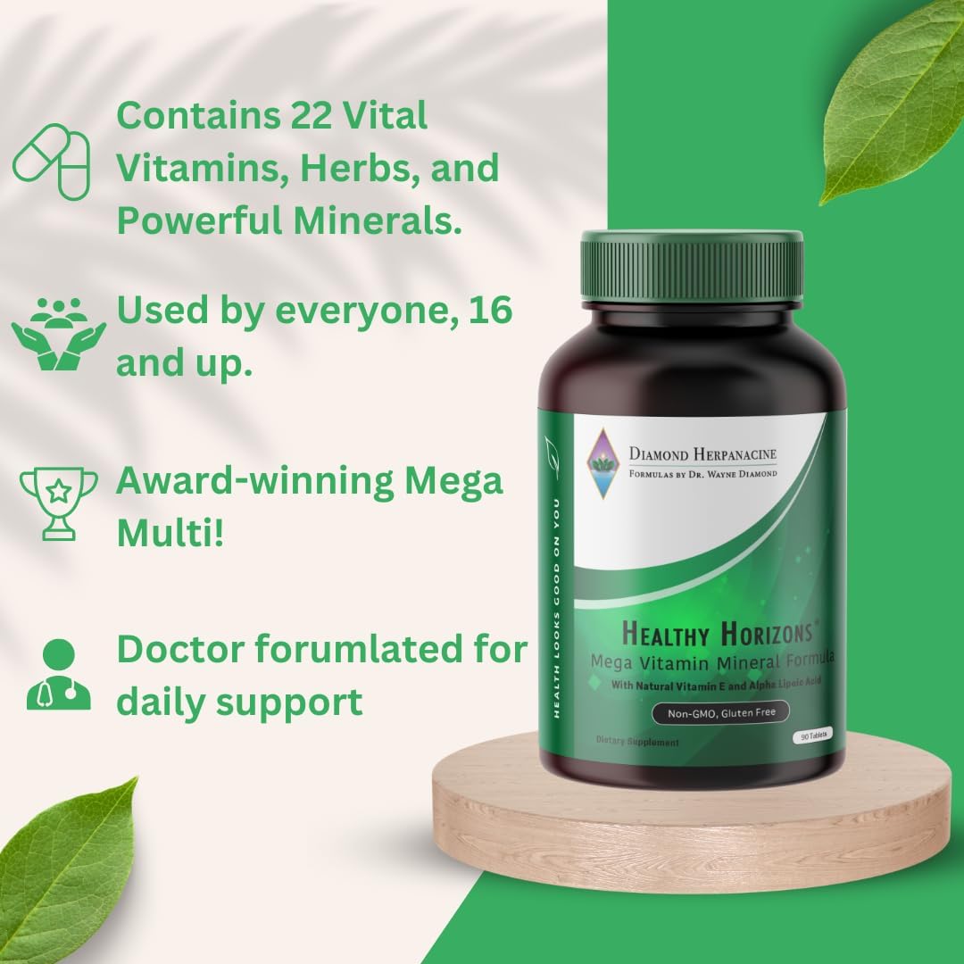 Diamond Healthy Horizons Multivitamínico - Multivitamínico Natural para el Estrés con Nutrientes Esenciales - 90 Comprimidos