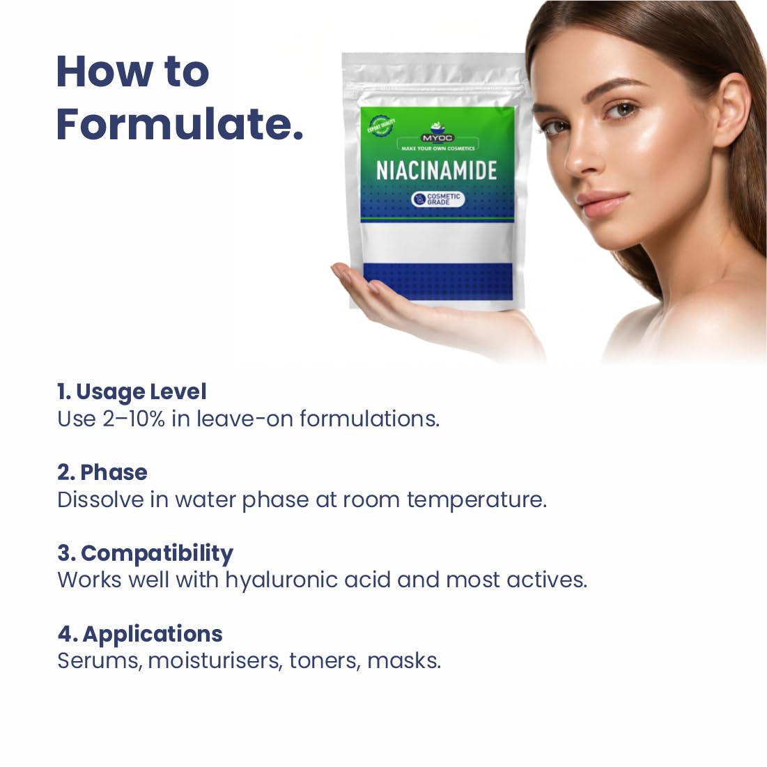 Niacinamida en Polvo (113 g) - Grado Cosmético para Formulaciones DIY