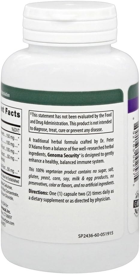 D'Adamo Personalized Nutrition Genoma Security, 60 unidades