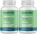BESTVITE Vitamina B-6 200 mg, 240 Cápsulas Vegetales (Pack de 2)