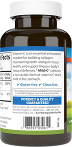 Carlson Mild-C, 500 mg, Buffered Vitamin C, Immune Support and Well-Being, 100 Capsules