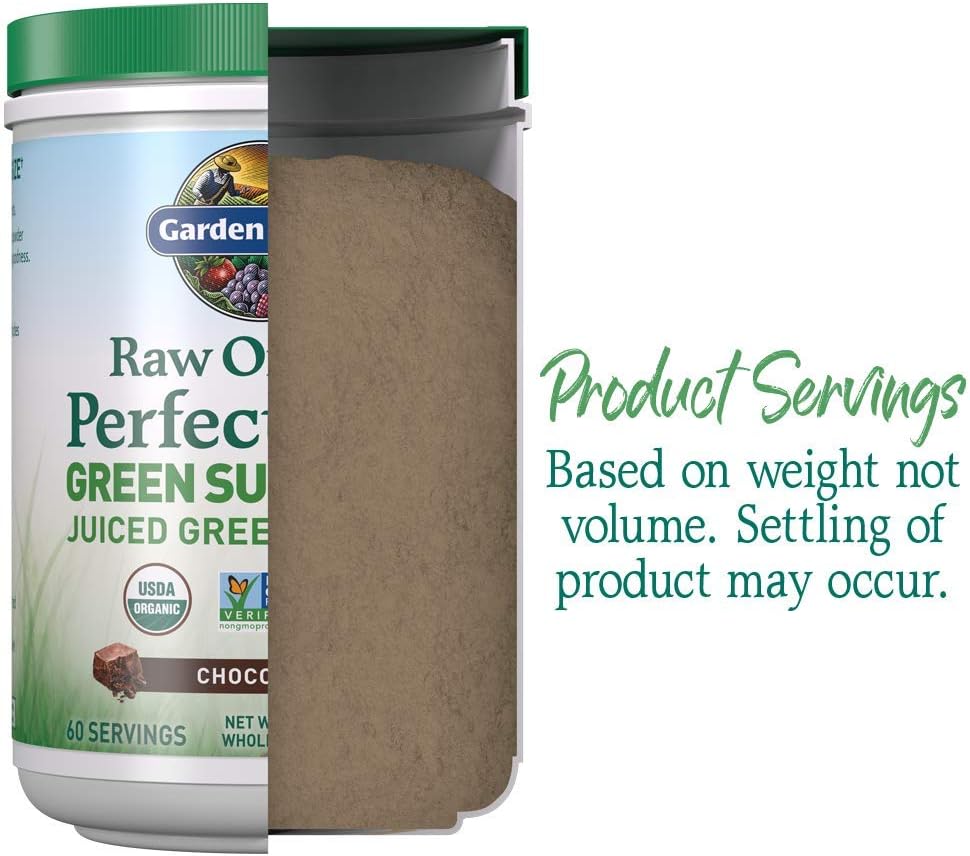 Garden of Life Raw Organic Perfect Food Green Superfood Juiced Greens Powder - Chocolate, 60 Raciones