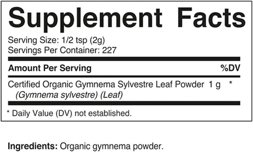 Vitamatic Gymnema Sylvestre en Polvo Orgánico Certificado USDA – 1 Libra (454 g)