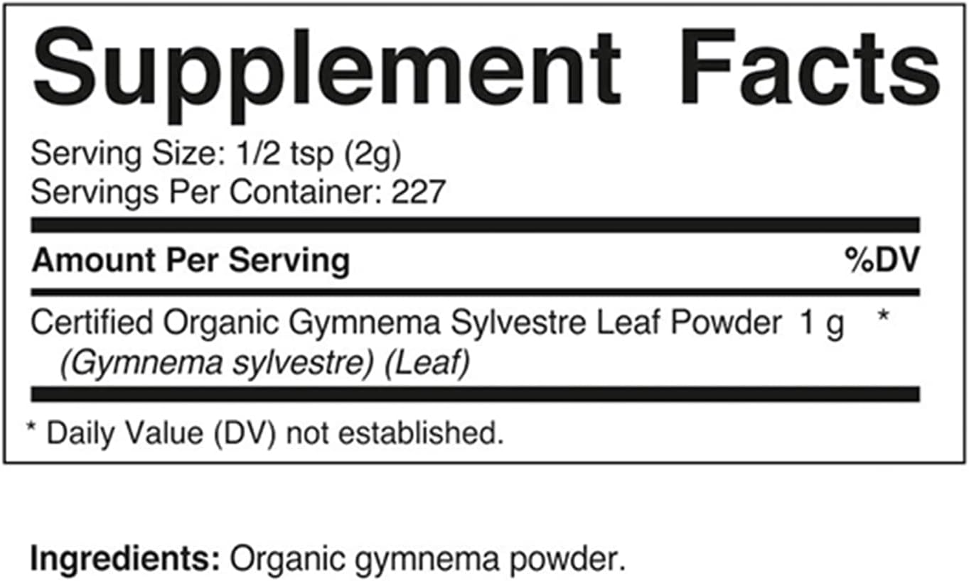 Vitamatic Gymnema Sylvestre en Polvo Orgánico Certificado USDA – 1 Libra (454 g)