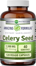 Amazing Formulas Extracto de Semilla de Apio - 1500 mg por Dosis - 120 Cápsulas Vegetales