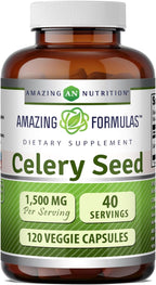 Amazing Formulas Extracto de Semilla de Apio - 1500 mg por Dosis - 120 Cápsulas Vegetales