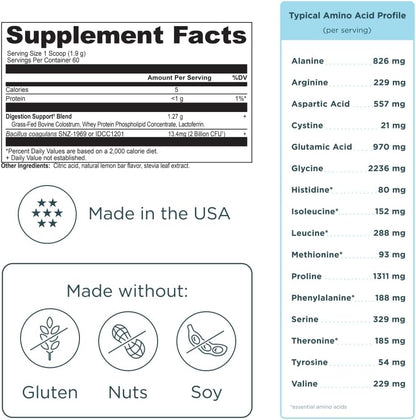 Ancient Nutrition Colostrum Superfood Powder, Calostro Bovino de Pasto, Lactoferrina y Probióticos, Sabor Limón, 60 Porciones – Image 7