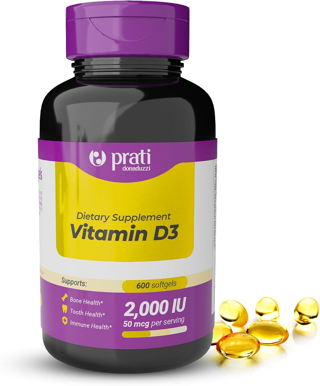 Prati Donaduzzi Vitamina D3 2000 UI (50 mcg) - 600 Cápsulas Blandas