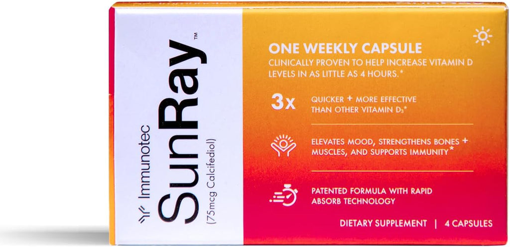 Sunray® Calcifediol – Suplemento de Vitamina D Activa de Alta Biodisponibilidad | 4 Cápsulas Semanales