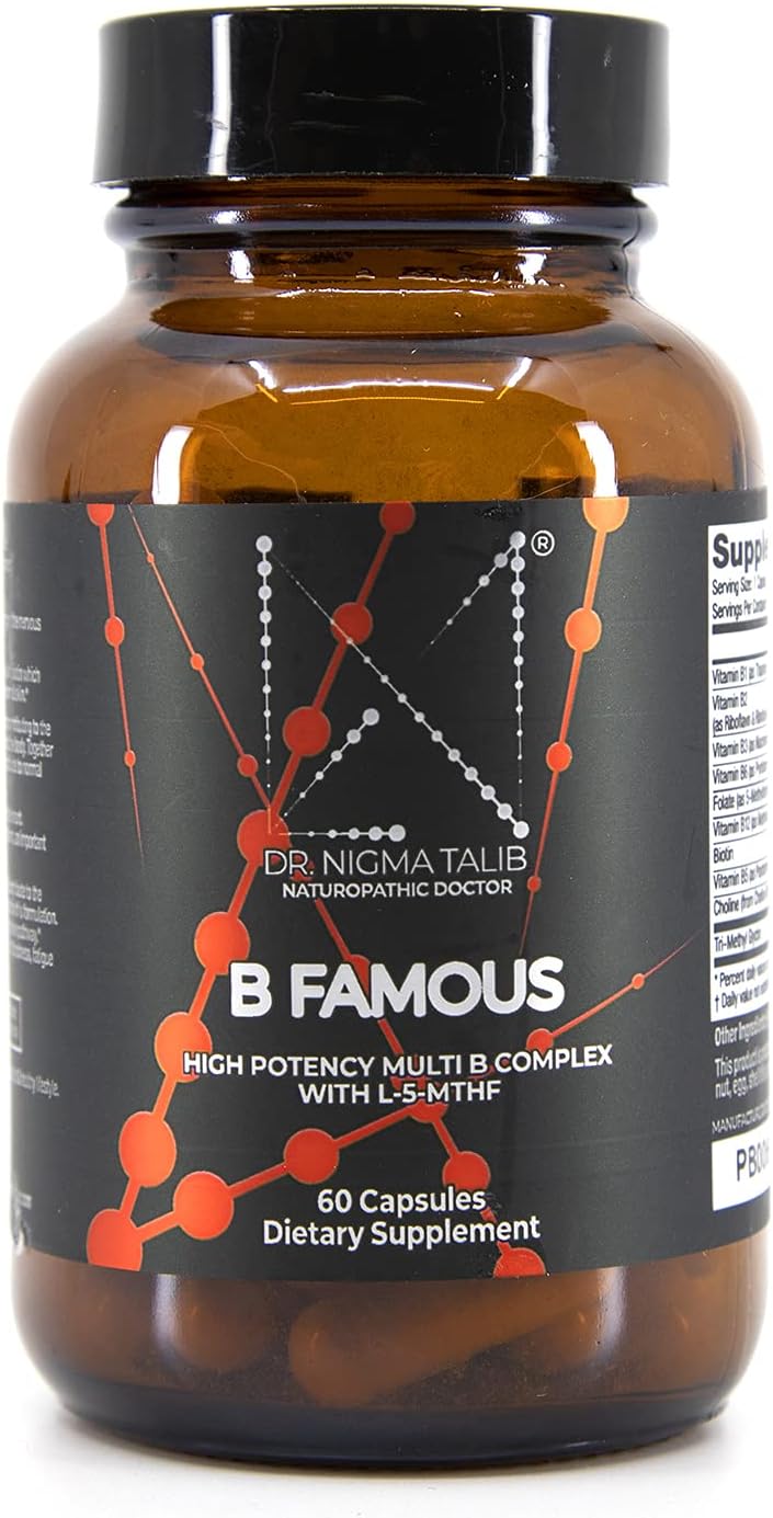 DR. NIGMA B Famous Complejo B de Alta Potencia con L-5-MTHF para el Sistema Nervioso y la Salud Digestiva - 60 Cápsulas