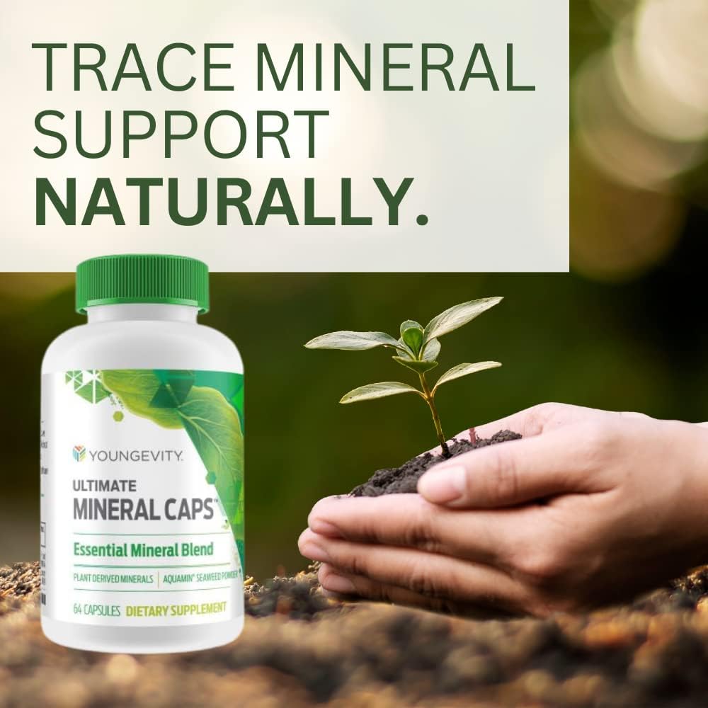 Youngevity Ultimate Mineral Caps - 70+ Minerales Traza Esenciales, 64 Cápsulas