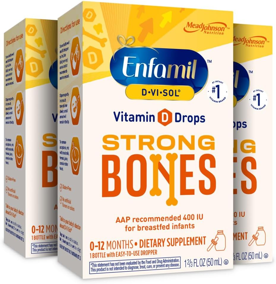 Enfamil D-Vi-Sol Vitamin D Drops for Infants, 50 mL (Pack of 3)