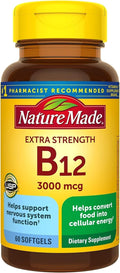 Nature Made Extra Strength Vitamina B12 3000 mcg Cápsulas Blandas, 60 Unidades
