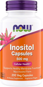 NOW Foods Inositol 500 mg - 200 Cápsulas Vegetales