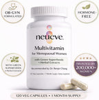 NeuEve Multivitamínico para la Menopausia - Sin Hormonas - Con Superalimentos Verdes - 120 Cápsulas Veganas