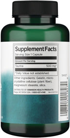 Swanson Taurina 500 mg – 100 Cápsulas por Envase (2 Envases)