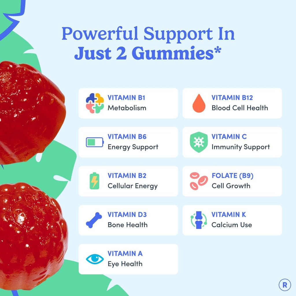 FIRST DAY Multivitamínico para Hombres + Mezcla de Frutas y Verduras Orgánicas - Gominolas - 30 Días