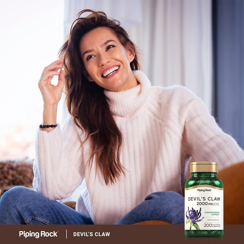 Piping Rock Garra del Diablo | 200 Cápsulas | Suplemento Herbal | Extracto Concentrado | No Transgénico, Sin Gluten