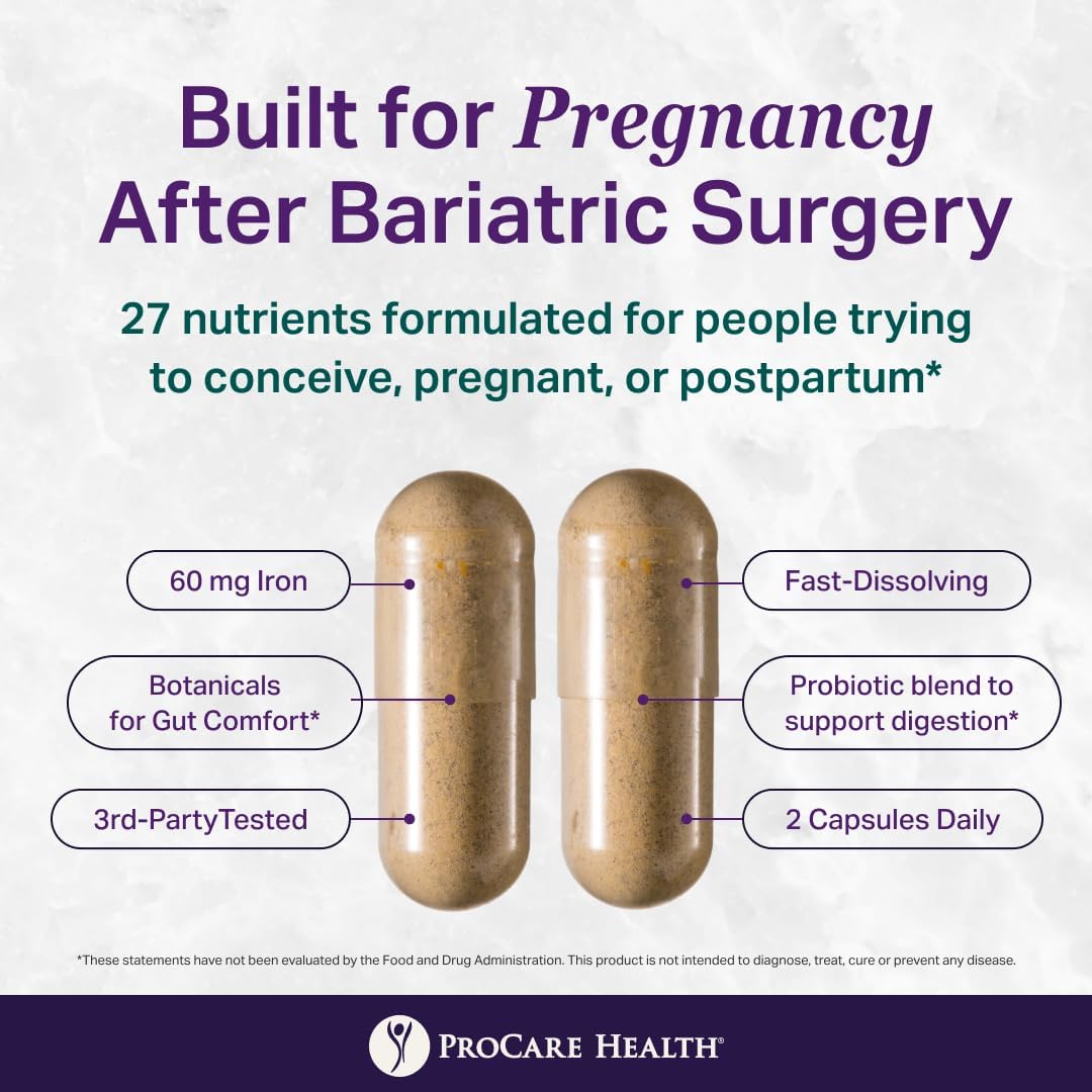 ProCare Health Vitaminas Prenatales Bariátricas con Hierro (60 Cápsulas)