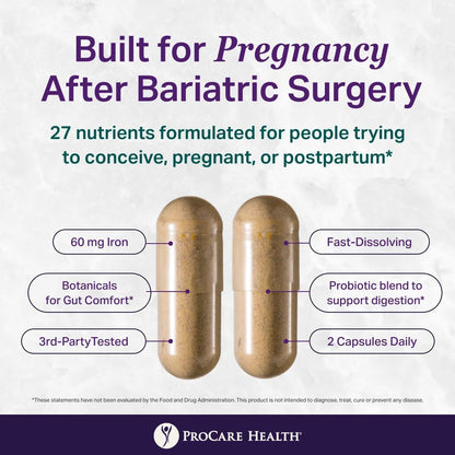 ProCare Health Vitaminas Prenatales Bariátricas con Hierro (60 Cápsulas) – Image 7