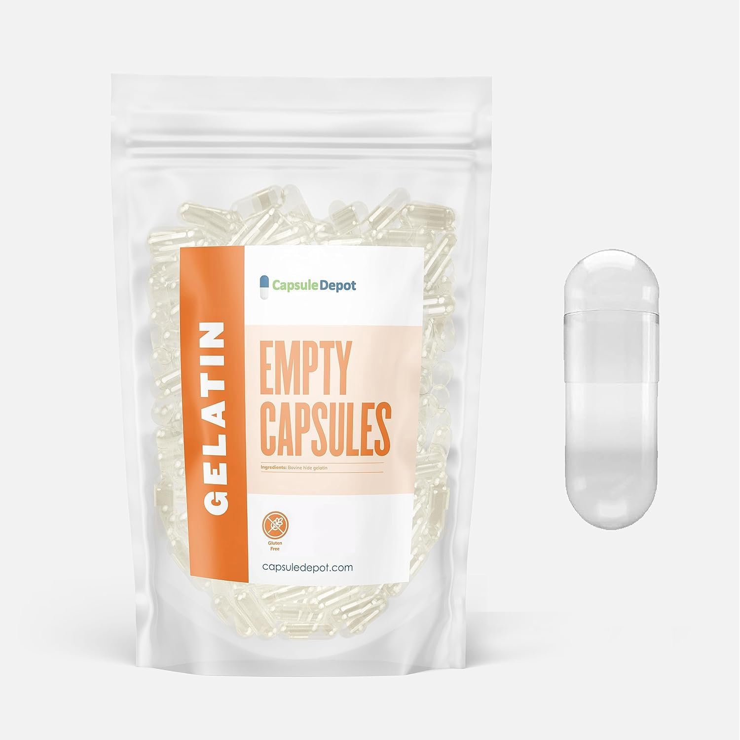 Cápsulas de gelatina vacías talla 00 - Capsule Depot - 1000 unidades