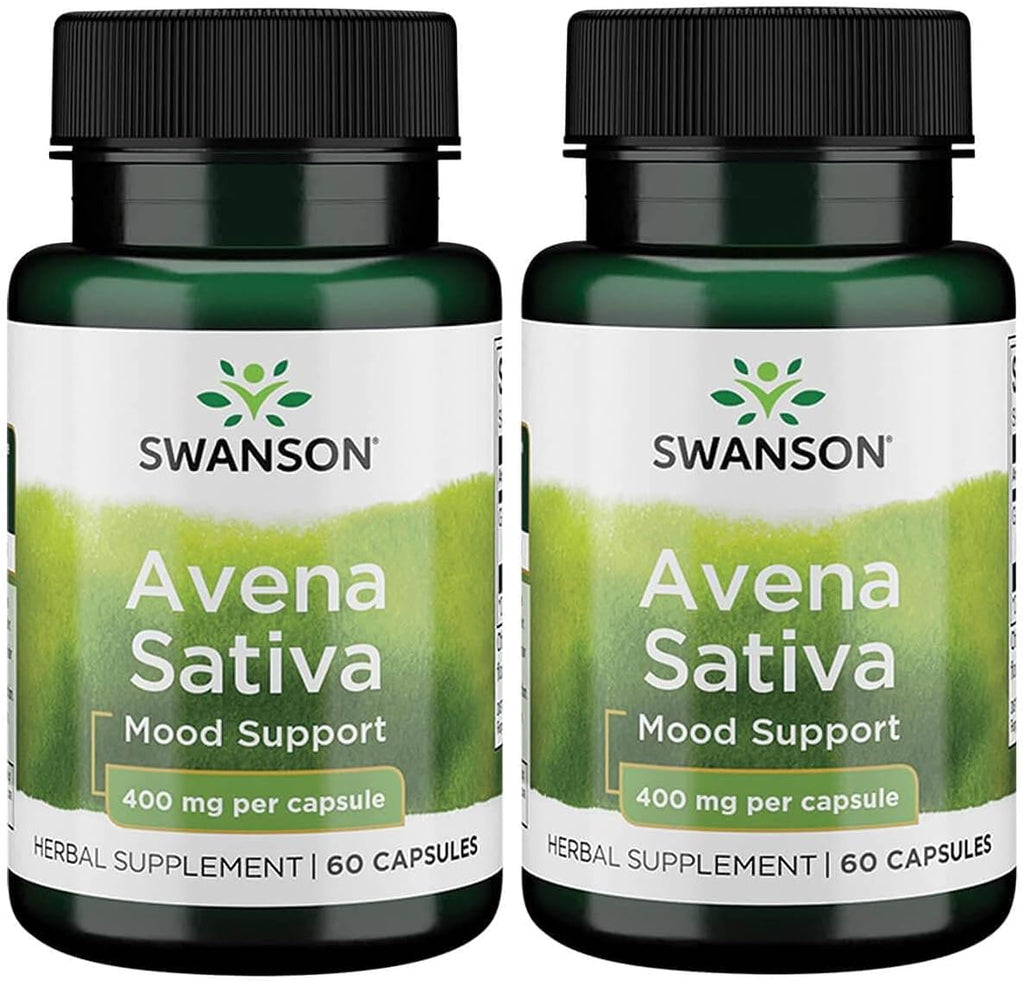 Swanson Full Spectrum Avena Sativa (Green Oat Grass) - 400mg, 60 Cápsulas (2 Envases)