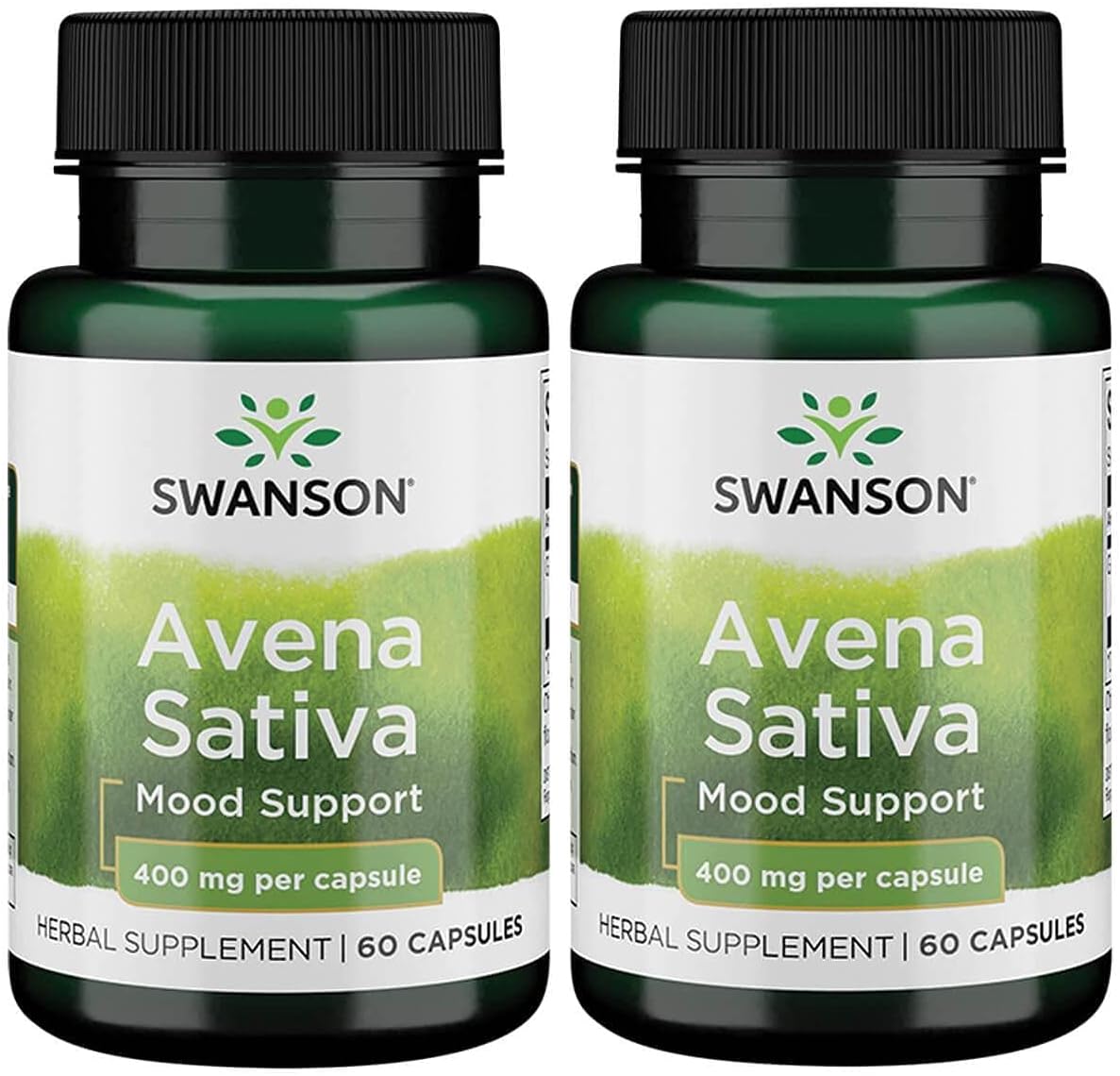 Swanson Full Spectrum Avena Sativa (Green Oat Grass) - 400mg, 60 Cápsulas (2 Envases)