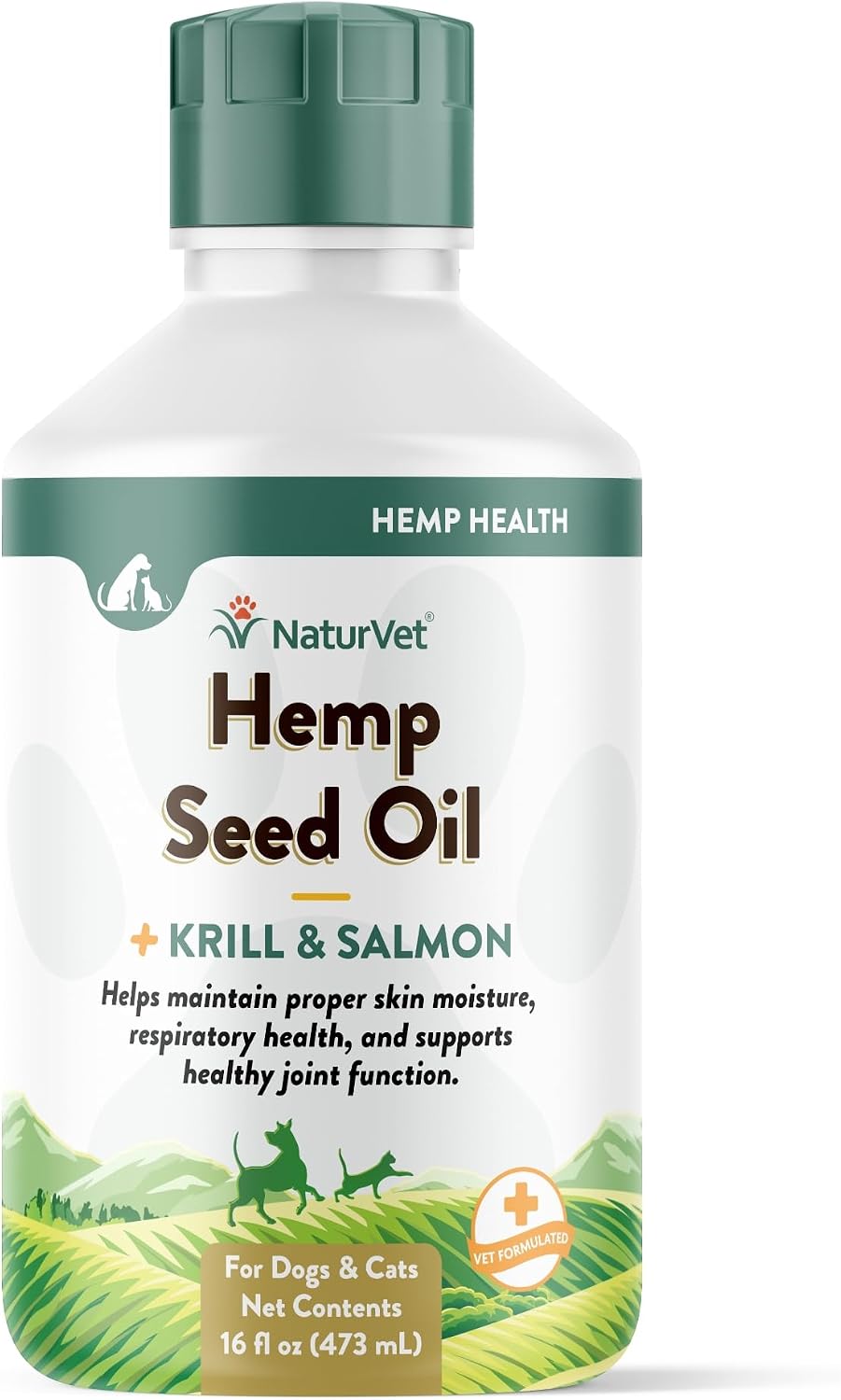 NaturVet Hemp Seed Oil con Krill y Salmón – 473 ml
