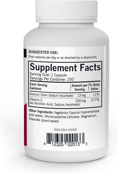 Kirkman Vitamina C 250 mg - 250 Cápsulas - – El funcionamiento normal del sistema inmunitario. – Image 2