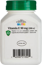21st Century Vitamina E, 90 mg (200 UI), 110 Cápsulas Blandas