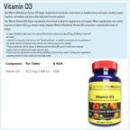 Matrix Nutrients Vitamina D3 1000 UI (62.5 mcg) - 60 Comprimidos Veganos