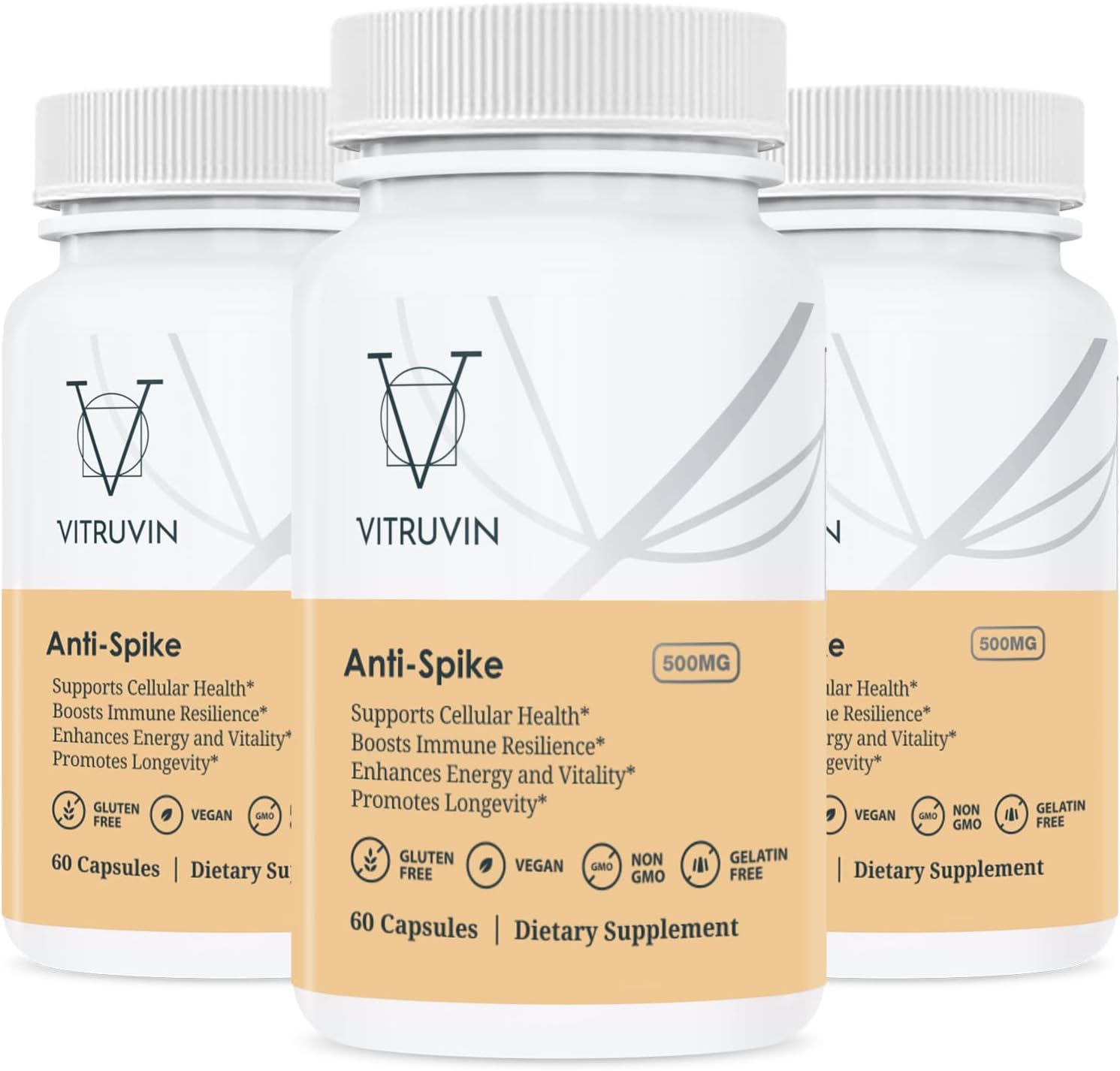 VITRUVIN Suplemento Nutricional Anti-Spike – Pack de 3 Botellas