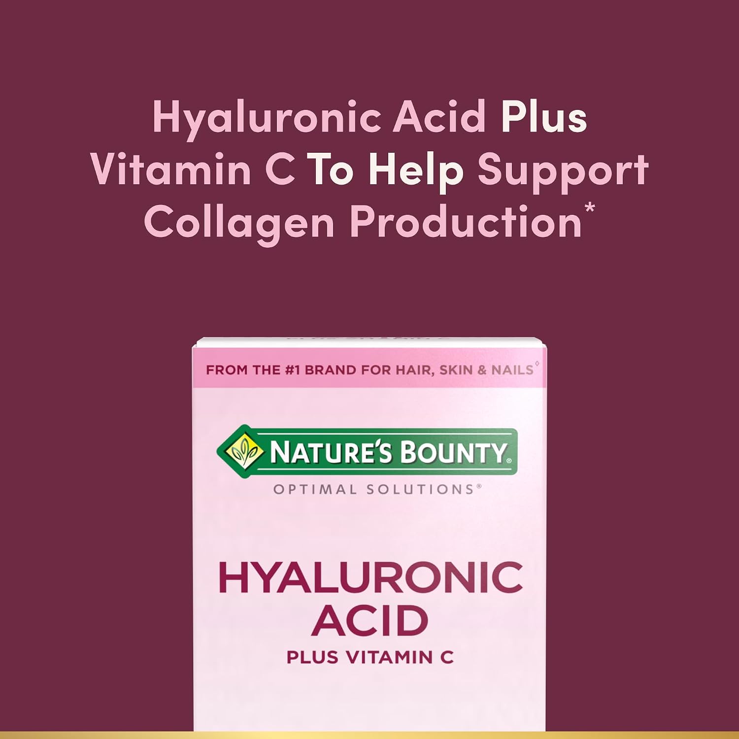 Nature's Bounty Vitamina C y Ácido Hialurónico, 120 Cápsulas - 60 Días