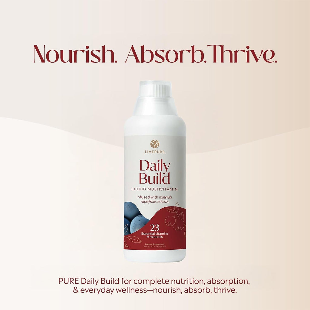 PURE Daily Build Multivitamínico y Mineral Líquido con Superfrutas, 946 ml