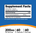 Nutricost 5-HTP 200mg, 60 Cápsulas Vegetarianas (5-Hidroxitriptófano) - No GMO y Sin Gluten