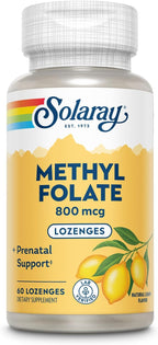 SOLARAY Methyl Folate 800 mcg - 60 Comprimidos - Sabor Limón Natural