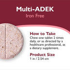 Celebrate Vitamins Masticables Multi ADEK, Sin Hierro - Multivitamínico Bariátrico Diario con Vitaminas A, D, E, K y B12 para Cirugía de Cruce Duodenal - Sabor Sorbete de Bayas (60 Comprimidos Masticables)