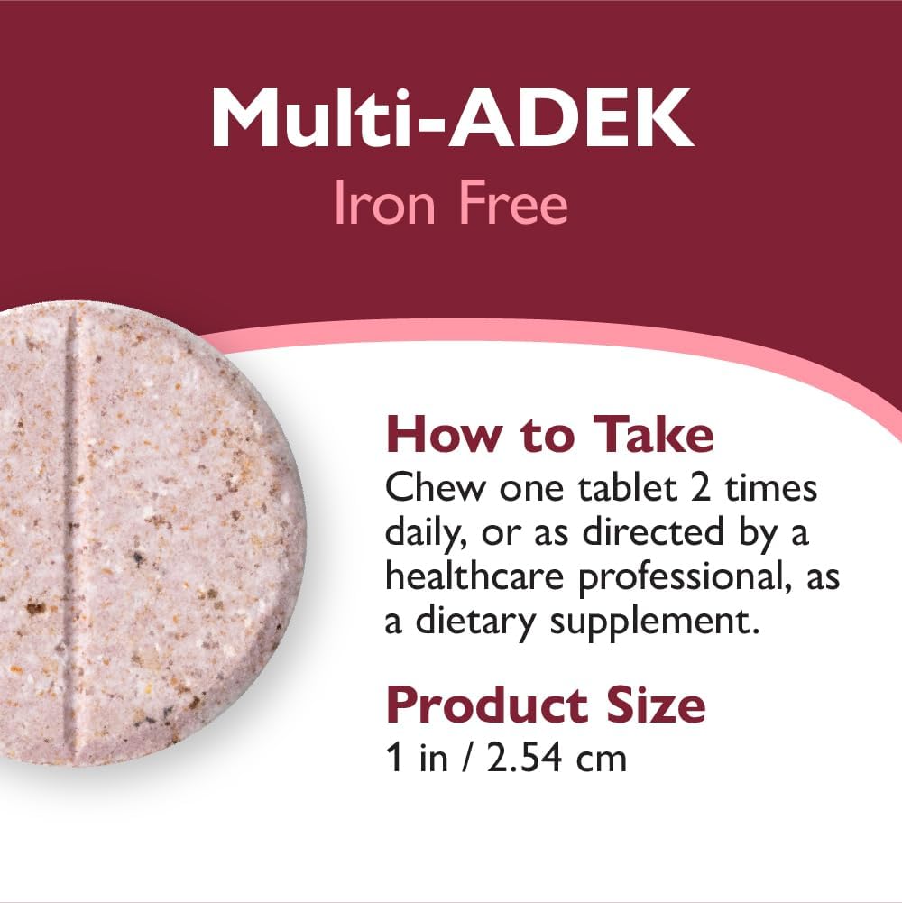 Celebrate Vitamins Multi ADEK Masticable - Multivitamínico Bariátrico Sin Hierro - Sabor a Bayas (180 comprimidos)