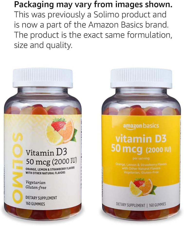 Vitamina D3 2000 UI Gominolas - Sabor Naranja, Limón y Fresa - 160 Gominolas