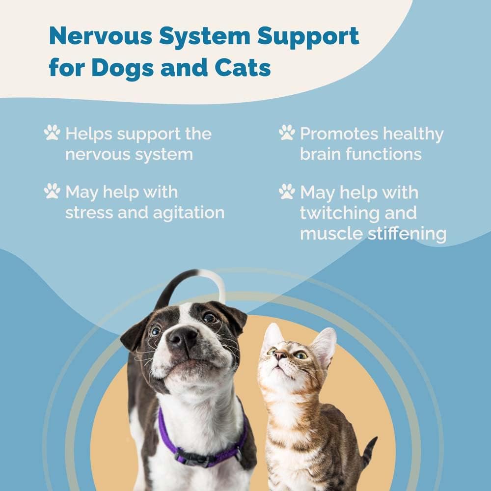 Apoyo al Sistema Nervioso para Perros y Gatos - Fórmula Herbal que Ayuda a Reducir el Nerviosismo y Movimientos Involuntarios - Pack de 2