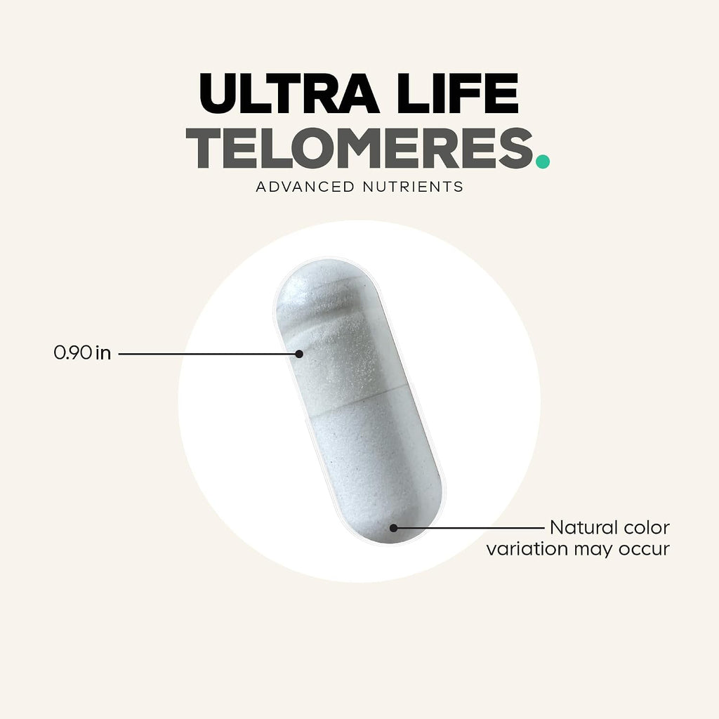 Codeage Ultra Life Telómeros - Suplemento con 5-MTHF, Vitamina B12 Metilcobalamina y Hierbas Adaptógenas - 90 Cápsulas