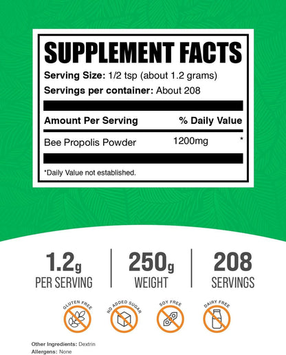 BulkSupplements Polvo de Extracto de Propóleo de Abeja (250 Gramos) – Image 2
