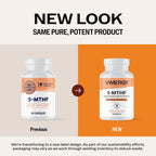 Vimergy 5-MTHF Cápsulas, 60 dosis, 5 mg L-Metilfolato + 500 mcg Vitamina B12, Complemento vegano