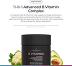Livingood Daily Complejo B Metilado | 11 Formas Activas de Vitaminas B | Vegano y Sin Gluten | 30 Cápsulas