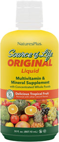 NaturesPlus Source of Life Liquid, Tropical Fruit - 30 fl oz (Pack de 2) - Suplemento Multivitamínico y Mineral