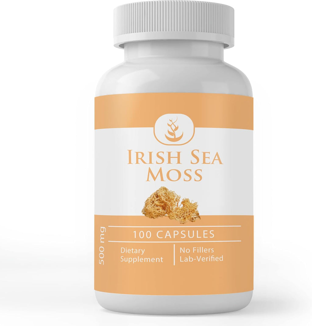 PURE ORIGINAL INGREDIENTS Irish Sea Moss (100 Cápsulas) - Siempre Puro, Sin Aditivos ni Rellenos, Verificado en Laboratorio