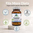 Cápsulas de Fenogreco Orgánico 600mg - 90 Cápsulas Veganas Kosher