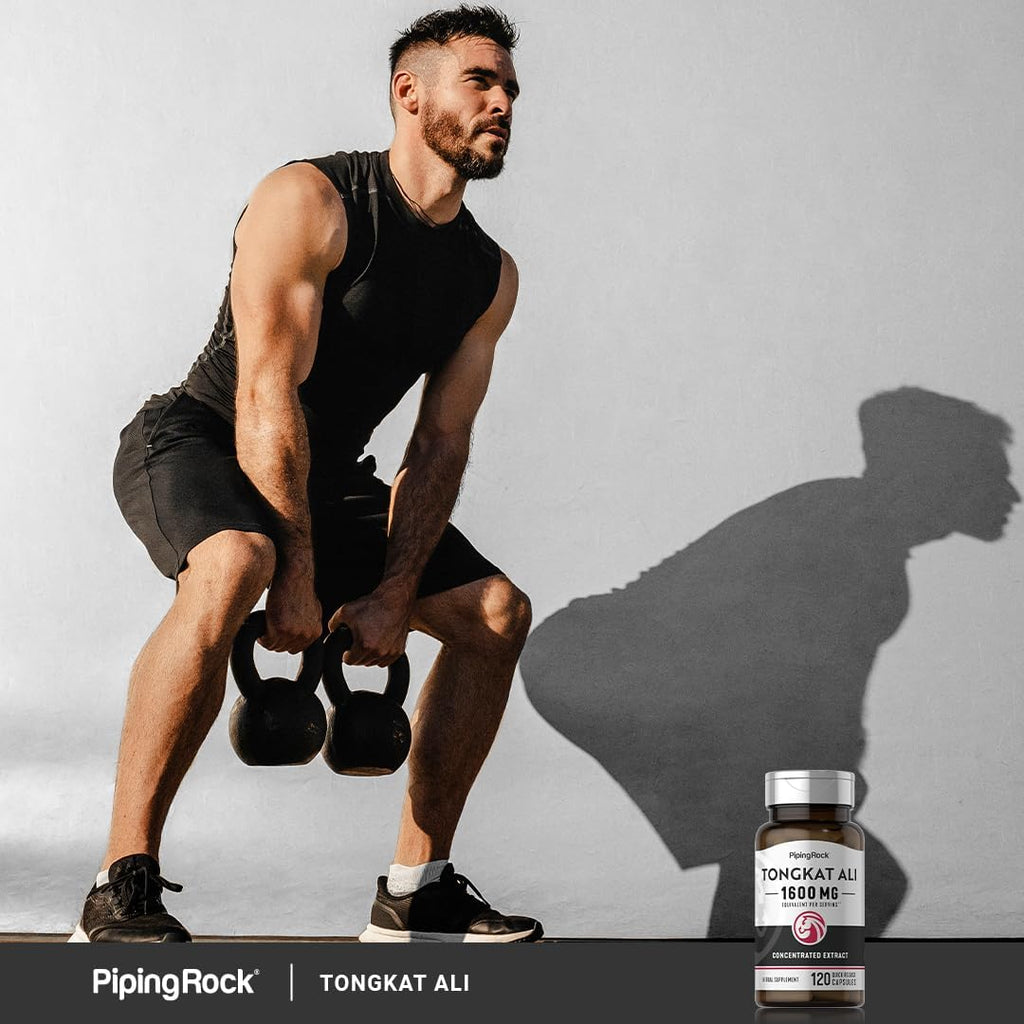 Piping Rock Tongkat Ali | 120 Cápsulas | Extracto de Longjack | Suplemento Herbal | Sin OGM, Sin Gluten