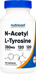 Nutricost N-Acetil L-Tirosina (NALT) 350mg, 120 Cápsulas - Sin Gluten, No GMO