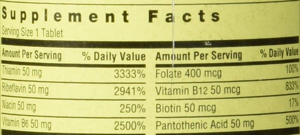 Spring Valley B-Complex B50, Extended Release, 60 Tablets